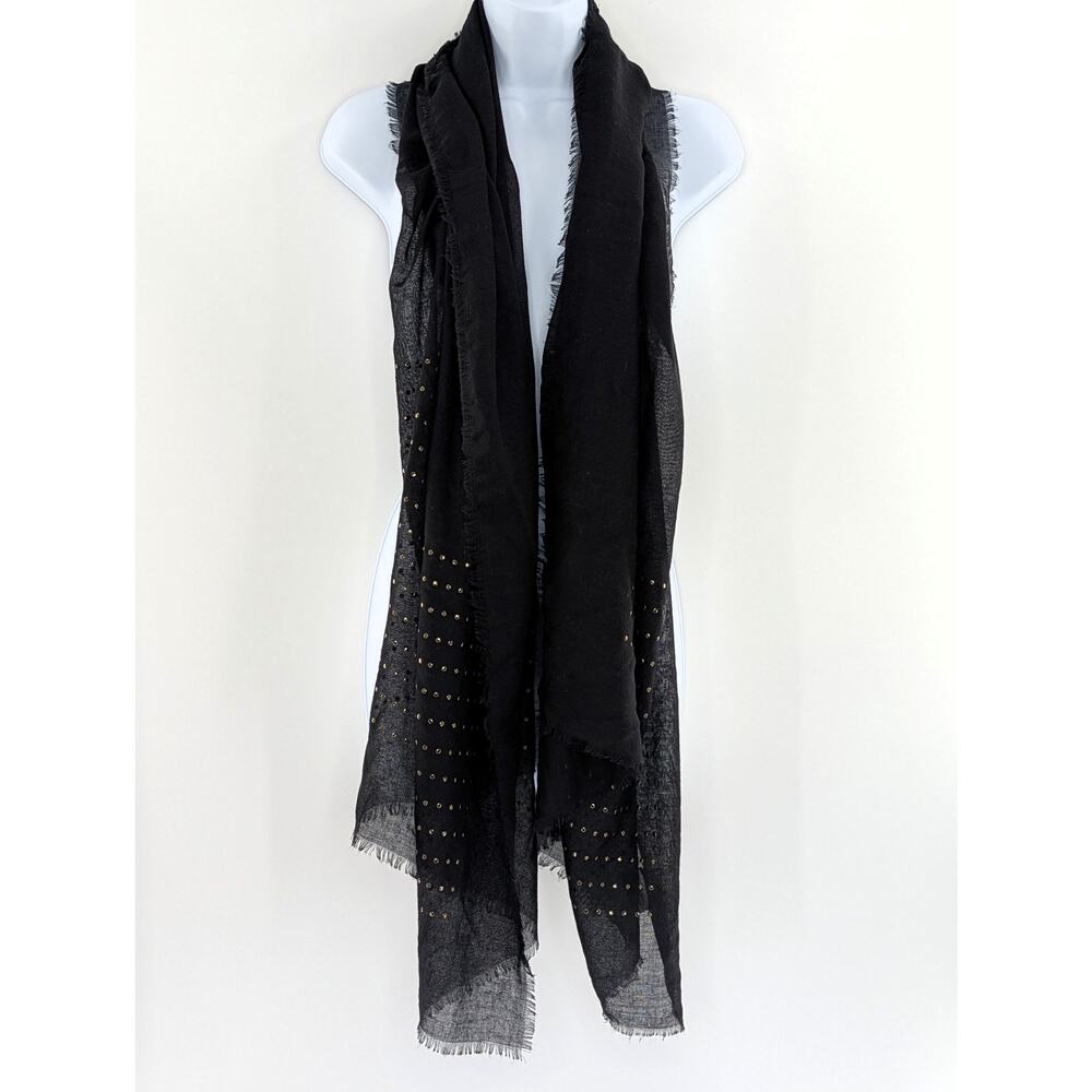 Lulla Collection By Bindya Black Studded Scarf - Picture 10 of 11